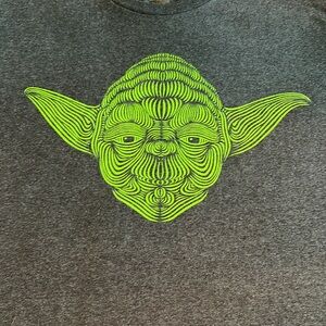 Disney Star Wars Yoda Graphic Tee XL Gray T shirt